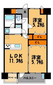 バルセロナ薬院の間取り画像