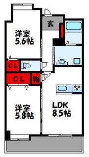 レシェンテヴィラ福間の間取り画像