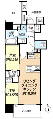 デュオヴェール西新corsoの間取り画像