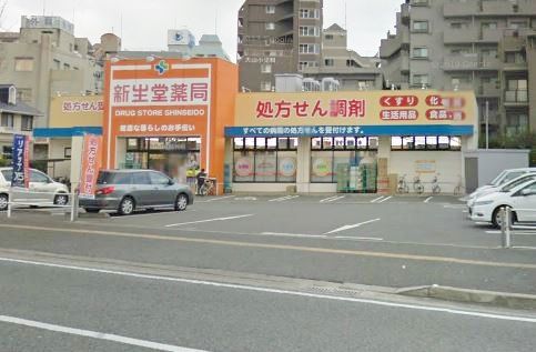 近くのドラッグ新生堂まで135m（徒歩2分）