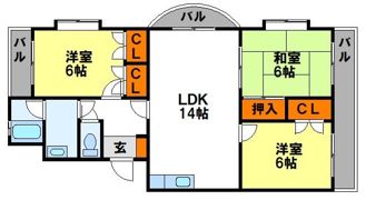 グリーンハイツ水城Aの間取り画像