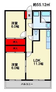 コーポヨシウミの間取り画像