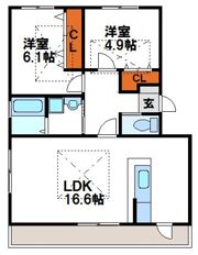 ルネス福間駅前Bの間取り画像
