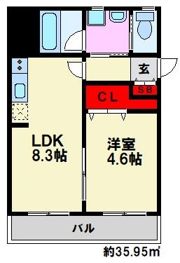 レブリアント大橋南の間取り画像