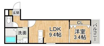 ラ・ペーシュ福工大前の間取り画像