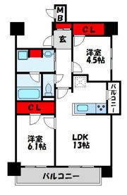 RJRプレシア新宮中央駅前の間取り画像