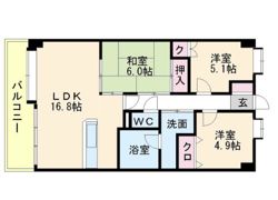 エンゼルマリナコート姪浜参番館の間取り画像