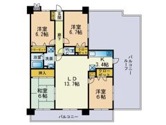 ベルメゾン平尾山荘通りの間取り画像