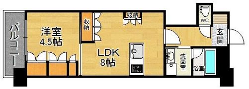 サンロージュ薬院駅前の間取り画像