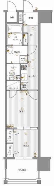 エンクレスト渡辺通IIの間取り画像
