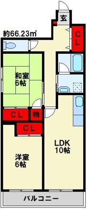 大産板付マンションの間取り画像