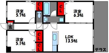 ベルクレールの間取り画像