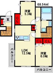 ヘーベルメゾン山田の間取り画像