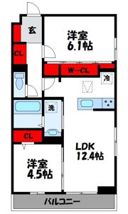 ブラン新宮中央の間取り画像