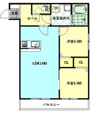 エクリエ若宮の間取り画像