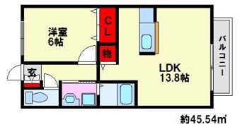 ブルックハウス大橋の間取り画像