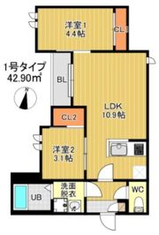Grandtic 水谷 千早の間取り画像