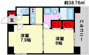エンクレスト日赤通りの間取り画像