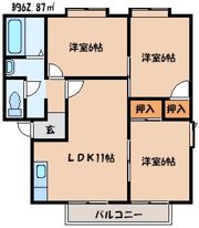 塚原台レイクタウン B棟の間取り画像
