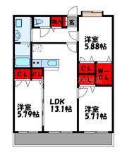 ニューベリーヒルズ空港南の間取り画像