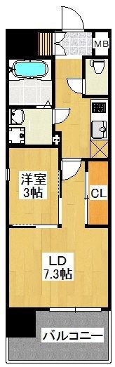デルソーレ天神の間取り画像