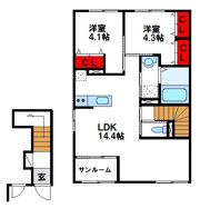 仮）原町2丁目新築アパートの間取り画像