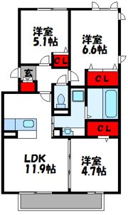 セリシールB棟の間取り画像