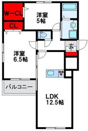 プレステージ福津Bの間取り画像