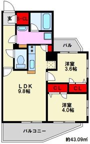 エフパルク大橋の間取り画像