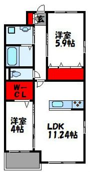 シャングリラ天神の間取り画像