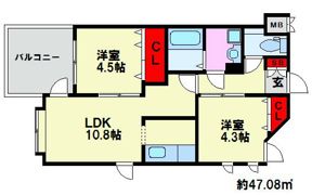 ベルメゾン高宮通りの間取り画像