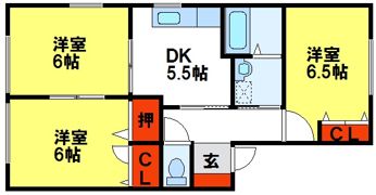 ルミナス筑紫野 Dの間取り画像