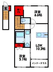 仮）夜臼6丁目新築アパートの間取り画像