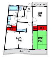 サンリーラB棟の間取り画像