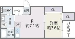 ジラフ姪浜駅前の間取り画像