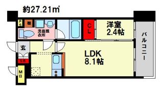 グランフォーレプライム大橋の間取り画像
