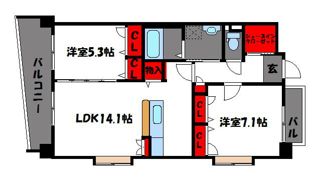 バルセロナ箱崎の間取り画像