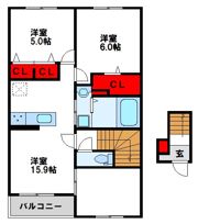 ヴィラユニゾンの間取り画像
