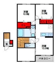 ヴィラユニゾンの間取り画像