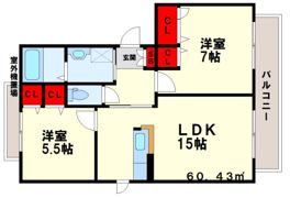 シャーメゾン大橋の間取り画像