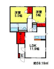 快晴館IIの間取り画像