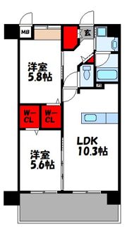 モンクール香椎駅前の間取り画像