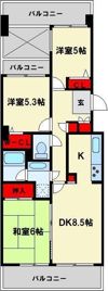 のむら貝塚ガーデンシティ六番館の間取り画像