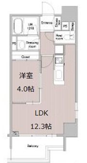 ラクレイス西新の間取り画像