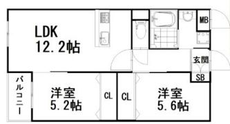 ロイズ・プレシア多々良東の間取り画像