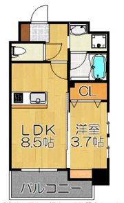Axis天神南弐番館の間取り画像