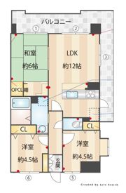 グランドアビタシオン平尾の間取り画像