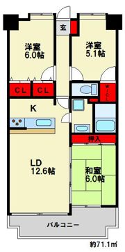 スカイハイツ春日壱番館の間取り画像