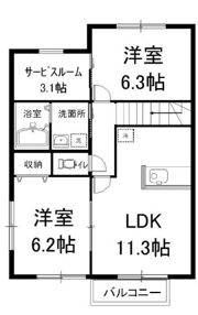 エルメゾン荒江の間取り画像