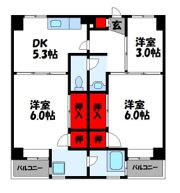 ビレッジハウス古賀3号棟の間取り画像